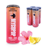Mycopop Functional Mushroom Energy Drink, Caffeine-Free, 25 Calories, with Lions Mane & Cordyceps, Hibiscus Ginger Lemon Flavor, 12 fl oz