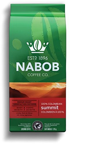 Nabob Ground Coffee, 100% Colombian Summit Medium Roast, 300g {Imported from Canada}