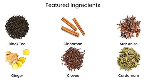 Teami Chai Black Tea Bags - 20 Count - with Cardamom, Ginger, and Cinnamon - Great for Lattes and Smoothies