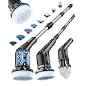Leebein Electric Spin Scrubber, Cordless Cleaning Brush with 8 Replaceable Brush Heads, Tub and Floor Tile Power Scrubber Dual Speed with Adjustable