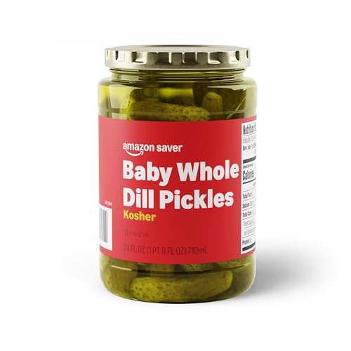 Amazon Saver, Kosher Baby Whole Dill Pickles, 24 Fl Oz