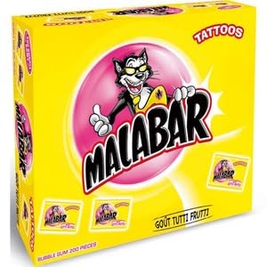 Malabar Boite Tutti Frutti 200 Pieces 1.34Kg (Malabar Bubble Gum Tutti Frutti Box 200 Pieces 1.34Kg)