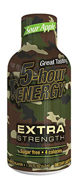 5 Hour Energy Drink Shot, Extra Strength Sour Apple, 12 Count