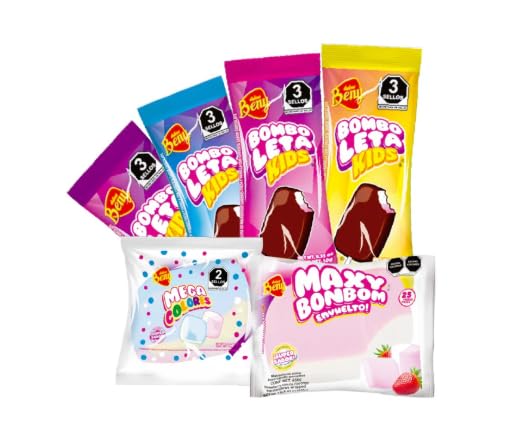 Piñata Bonbom Mexican Marshmallow Candy Mix, 2 lb (910g), 4 Flavors, Individually Wrapped Party Candy