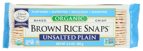 Edward & Sons, Rice Snaps Plain Unsalted Organic, 3.5 Ounce