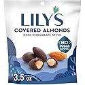 LILY'S Dark Chocolate Style No Sugar Added Covered Almonds Bag, 3.5 oz
