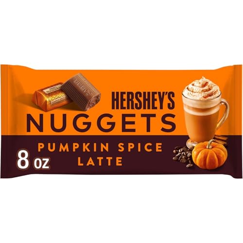 HERSHEY'S NUGGETS Milk Chocolate, Pumpkin Spice Latte Flavor, 8 oz Bag, Kosher, Fall Holiday Candy