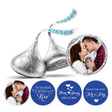 Darling Souvenir 190 Pcs Personalized Blue Bridal Shower Chocolate Drop Labels Stickers - Self-Adhesive Mini Candy Wrappers for Bride to Be