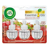 Air Wick Scented Oil Air Freshener, Apple Cinnamon Medley Scent, Triple Refills, 0.67 Ounce (Pack of 6)