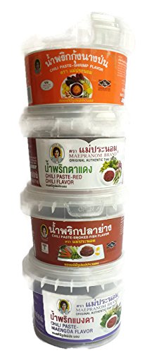 4 mix of Authentic Thai Chili Paste Set (Namprik) (3 Oz x 4)