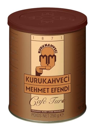 KURUKAHVECI MEHMET EFENDI Turkish Coffee, 100% Arabica, Finely Roasted Ground Coffee for Cezve, Rich Aroma, Medium, Authentic Turkish Coffee Tradition