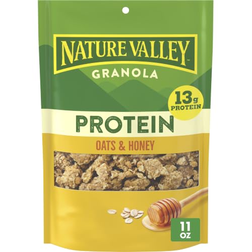 Nature Valley Protein Granola, Oats and Honey Granola, Resealable Snack Pouch, 11 oz