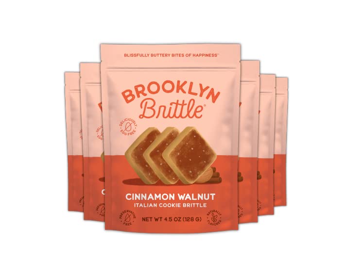 Brooklyn Brittle Cinnamon Walnut Crispy Italian Cookie Brittle Snack Buttery Crunch Infused with Warm Cinnamon and Nutty Walnuts Perfect for Coffee