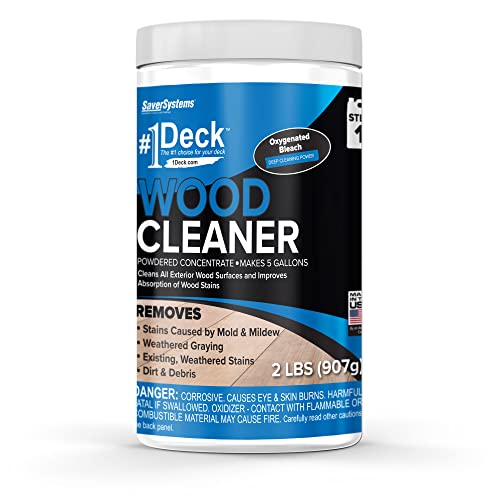 SaverSystems #1 Deck Wood Cleaner - 2.25 lbs - Makes 5 Gallons of Wood Deck Cleaning Solution
