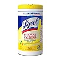 Lysol Disinfecting Wipes Bundle, Home Apartment Dorm Room Essentials and Cleaning Supplies, All Purpose Cleaner, Multi-surface Cleaning Wipes, Lemon
