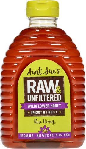 Aunt Sue’s Raw & Unfiltered Wildflower Honey, Product of USA, Pure Honey, 32 Ounce (Pack of 1)