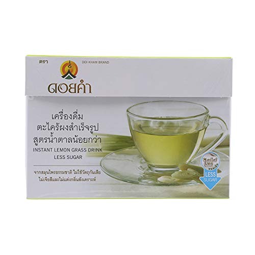 Doi Kham Brand, Instant Lemon Grass Drink, Less Sugar, Size 10g X 12 Sachets