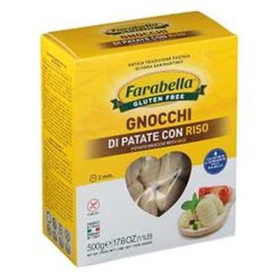Farabella Gluten Free Gnocchi - Imported from Italy, 17.6 oz, Sulphite Free, Cook in 2 Minutes - Perfect for Celiac and Gluten Intolerant Diets