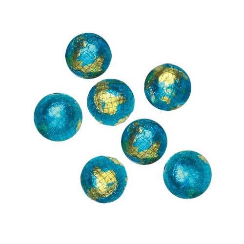 (All City Candy) Foiled Solid Milk Chocolate World Globes - Bulk Bags (2 LB Bag)