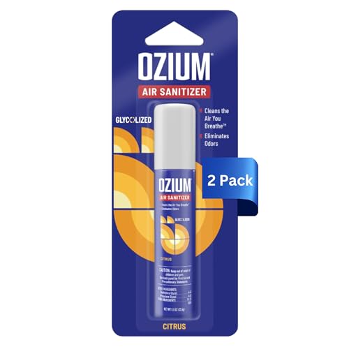 Ozium 0.8 oz. Air Sanitizer & Odor Eliminator for Homes, Cars, Offices and More, Citrus Scent, Pack of 2