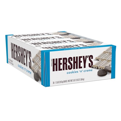 HERSHEY'S Cookies 'n' Creme Candy Bars, 1.55 oz (36 Count)