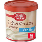 Betty Crocker Rich and Creamy Vanilla Frosting, Gluten Free, 16 oz