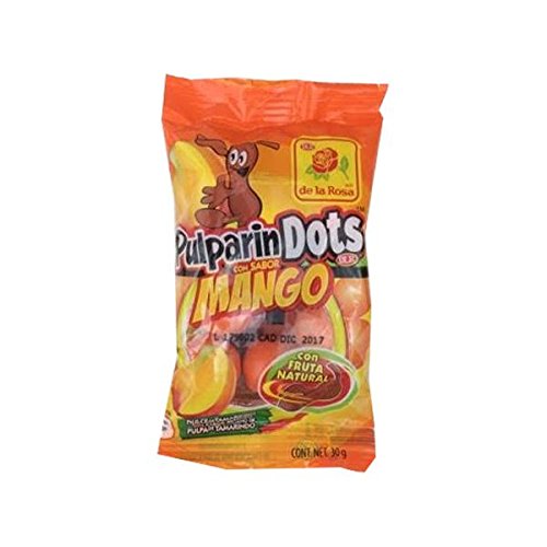 Authentic Sabores - Imported Mexican Pulparindo Hot and Salted Tamarind Pulp Candy With Mango Flavor 20ct. With 1ct. Pulparind Dots Tamarind Pulp