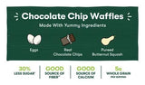 Kidfresh Chocolate Chip Waffles, Made with Hidden Veggies and No Artificial Ingredients, Frozen Kid's Meal, 10oz (9-Pack)