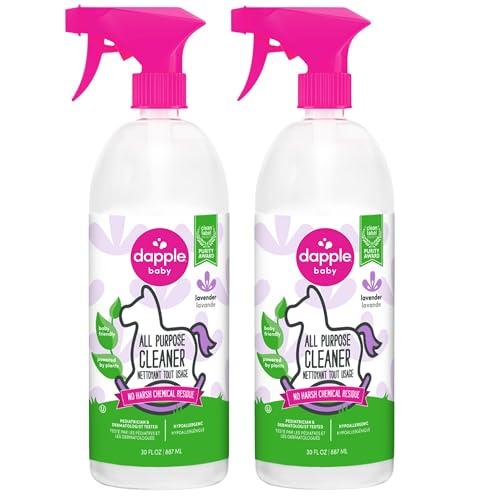 Dapple Baby All Purpose Cleaning Spray, Hypoallergenic for Toys, High Chairs, Swings, Counters, Powered by Plants, 1 Pump Included, Lavender, 30 Fl Oz