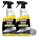Weiman Heavy Duty Stove and Oven Cleaner and Degreaser for Glass, Ceramic Cooktops, BBQ grill grates - 2 Pack, 24 Oz w/MicroFiber Towel