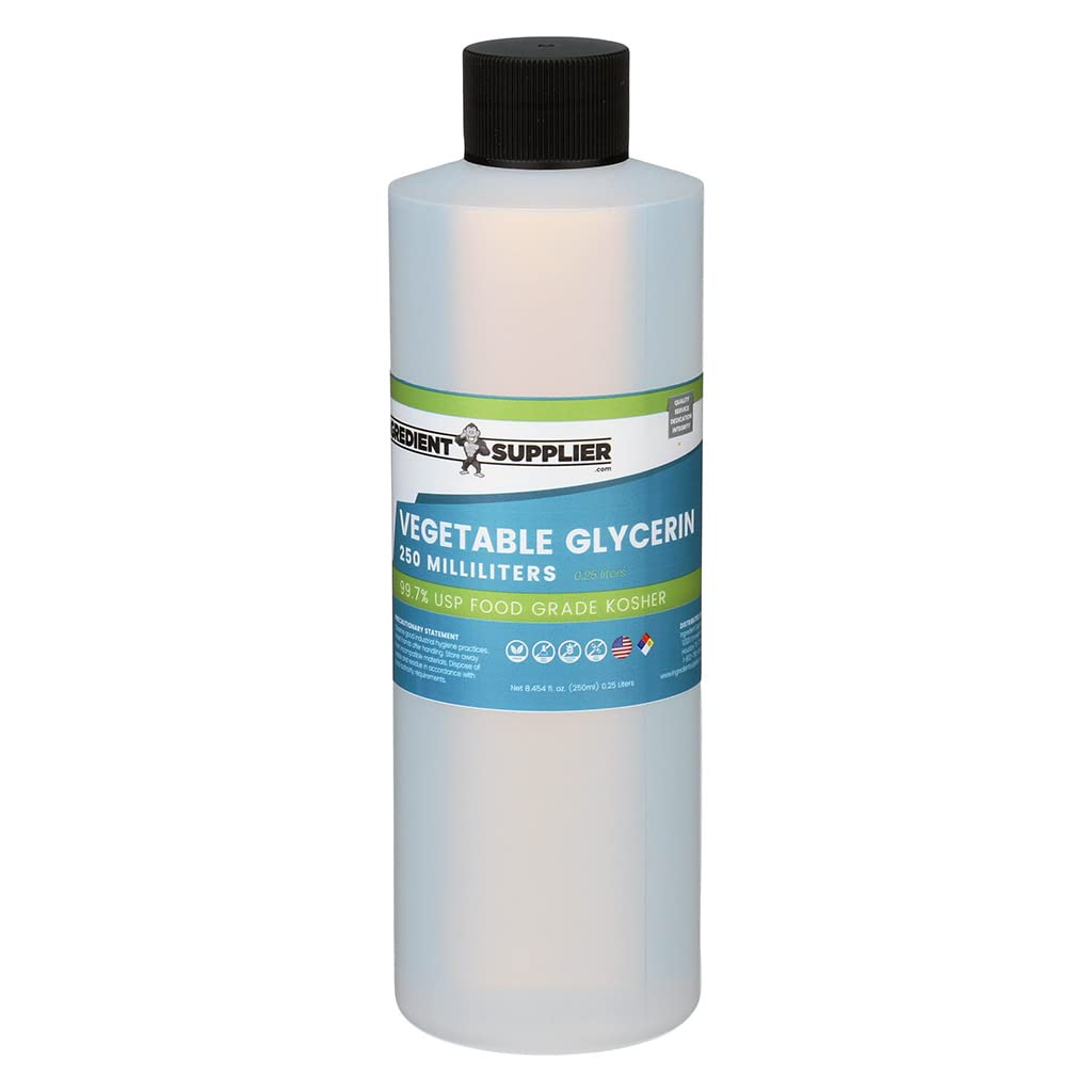 Vegetable Glycerin - 250mL (8.45 oz.) - Pure USP Food and Pharmaceutical Grade - Non GMO - Vegan - Sustainable Palm Derived - Humectant, Crafts, DIY