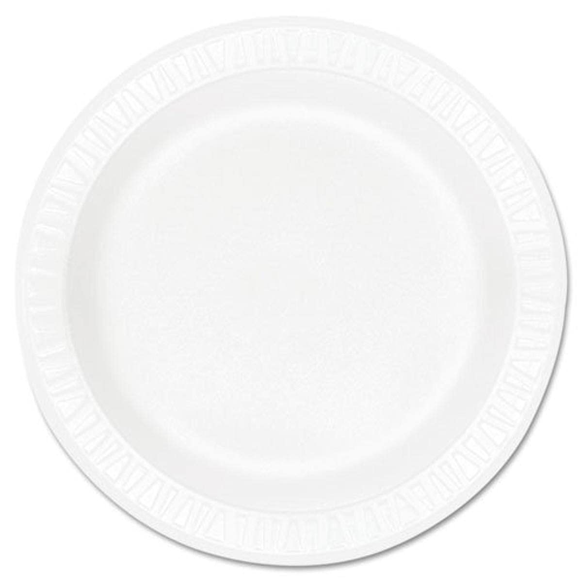 Dart 10PWCR 10.25 in White Unlaminated Foam Plate (Case of 500)