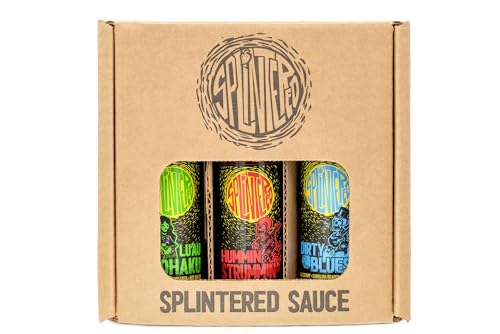 The Splintered Sauce Hot Sauce Trio - Carolina Reaper Variety Pack with Luscious Fruit Pairings- Blueberry - Strawberry - Pineapple - Perfect
