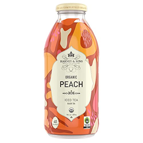 Harney & Sons Iced Tea, Peach Black, 16 Fl Oz (Pack of 12)