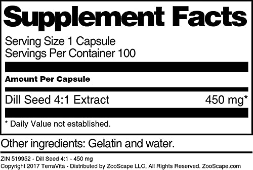 Dill Seed 4:1-450 mg (100 Capsules, ZIN: 519952) - 3 Pack