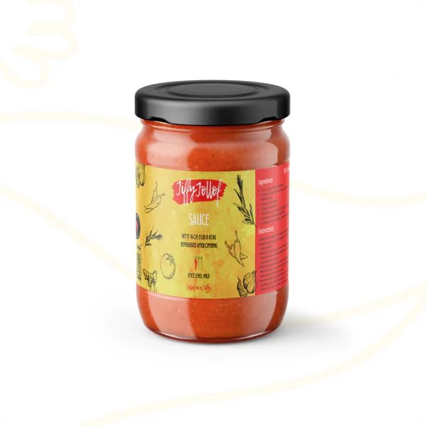 Jiffy Jollof Sauce, Authentic Nigerian Tomato Pepper Blend for One-Pot Meals, Pasta, Roasted Bell Pepper Stew, Hot Cooking Sauce, 16oz Food Jar (Mild)