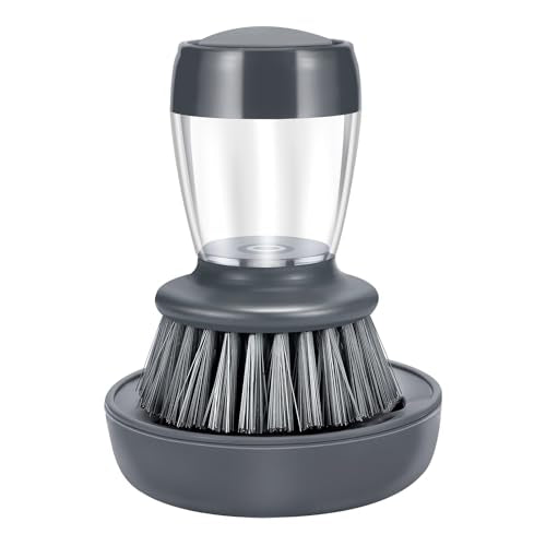 Soap Palm Brush Storage Set, 1 Piece Kitchen Brush with Bracket for Cleaning Pots, Pans and Sinks Scrub Brush Kitchen Scrub Brush