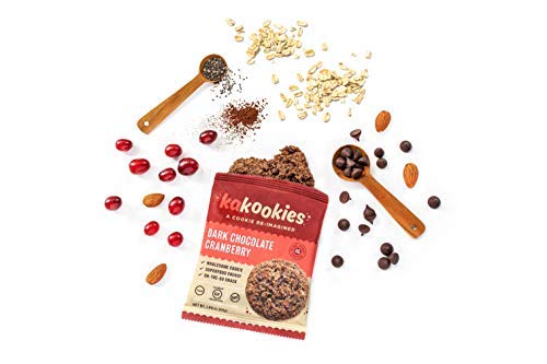 Kakookies A Cookie Re-Imagined, Dark Chocolate Cranberry (Box of 12 Cookies), Soft-Baked, Plant-Based, Dairy Free, Gluten Free, Vegan