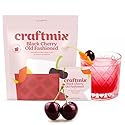 Craftmix Black Cherry Old Fashioned Cocktail & Mocktail Drink Mixer, Skinny Mixes - Water Flavoring Packets Made With Real Fruit - Vegan, Low-Carb