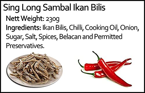 Singlong Sambal Ikan Bilis 230g - A unique and flavourful sauce, use it to add a rich and authentic taste to all your favorite dishes