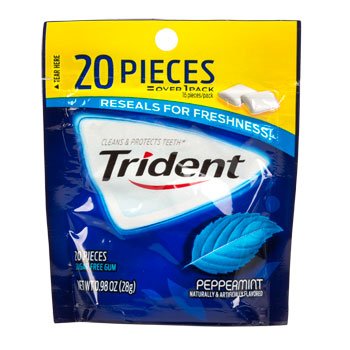 Trident Peppermint Sugar Free Gum 0.98 oz (Pack of 6)