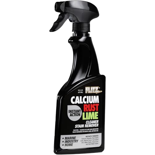 FLITZ Calcium, Rust, & Lime Remover - 16oz Bottle of USA-Made Limescale Remover for Toilets, Showers, and More - Powerful Spray that Instantly