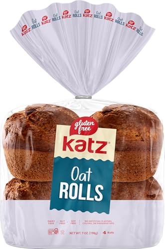 Katz Gluten Free Oat Rolls | Dairy Free, Nut Free, Soy Free, Gluten Free | Kosher (1 Pack of 4 Rolls, 9 Ounce)