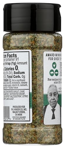 Kinders Organic Garlic Herb Sea Salt & Lemon Seasoning, 3.2 OZ