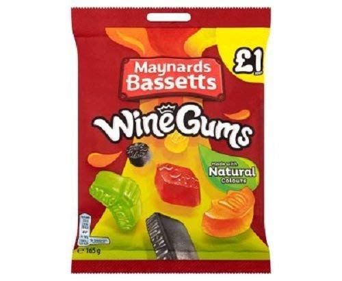 Maynards Bassetts Wine Gums £1 Sweets Bag 165g - PACK OF 2