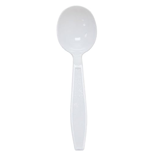 Karat U2022W 5.6" PS Extra-Heavy Weight Disposable Soup Spoon, White (Pack of 1000)