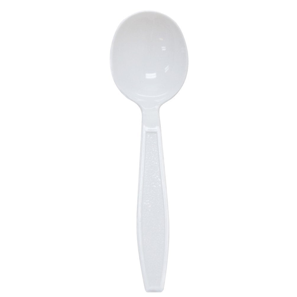 Karat U2022W 5.6" PS Extra-Heavy Weight Disposable Soup Spoon, White (Pack of 1000)