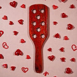 Carpet Beater, Hardwood Paddle with Holes - Mahogany Finish