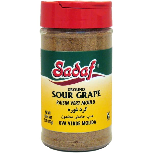 Sadaf Sour Grape - Ground Sour Grape for Cooking and Food Seasoning - Middle Eastern Cuisine - Kosher - 5 Oz Bottle