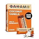 Bahamii Coconut Vanilla Date and Energy Bars, Healthy Snacks and Breakfast Bars for Kids and Adults, No Sugar Added, Gluten Free, High Fiber, Vegan
